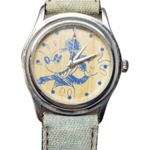 Disney Catalog Mickey Mouse Blue Sketch Art Watch